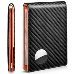 Rfid Airtag Wallets Carbon Fiber Leather Men Wallet Credit Card Holder for Air Tag Wallet Black Luxury Minimalist Wallet for Men
