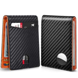 Rfid Airtag Wallets Carbon Fiber Leather Men Wallet Credit Card Holder for Air Tag Wallet Black Luxury Minimalist Wallet for Men