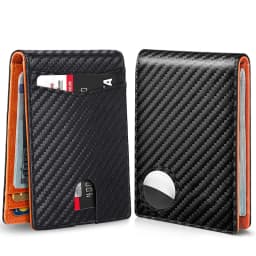 Rfid Airtag Wallets Carbon Fiber Leather Men Wallet Credit Card Holder for Air Tag Wallet Black Luxury Minimalist Wallet for Men