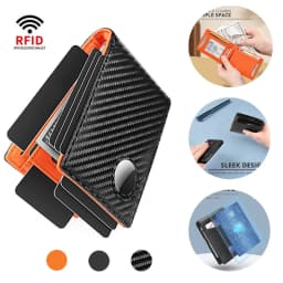 Rfid Airtag Wallets Carbon Fiber Leather Men Wallet Credit Card Holder for Air Tag Wallet Black Luxury Minimalist Wallet for Men