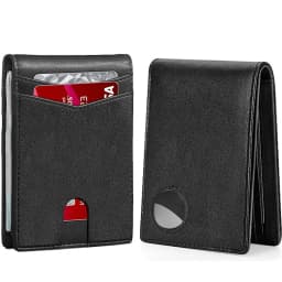 Rfid Airtag Wallets Carbon Fiber Leather Men Wallet Credit Card Holder for Air Tag Wallet Black Luxury Minimalist Wallet for Men