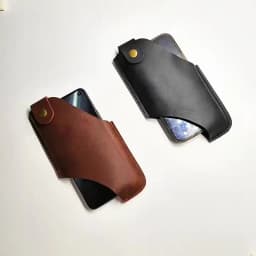 Leather Cell Phone Holster Retro Sheath with Belt Loops Mobile Phone Belt Cover for Mens Outdoor Waist Hanging Belt