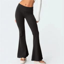 Casual Solid Color Low Rise Trousers Women Basic Slim Fitness leggings Sweatpants Korean Fashion Streetwear Y2k Flared Pants