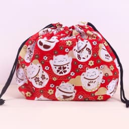 Japanese Style Lunch Box Bag Drawstring Lunch Bag Bento Tote Pouch Portable Children Storage Box Travel Tableware Storage Bag