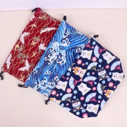 Japanese Style Lunch Box Bag Drawstring Lunch Bag Bento Tote Pouch Portable Children Storage Box Travel Tableware Storage Bag