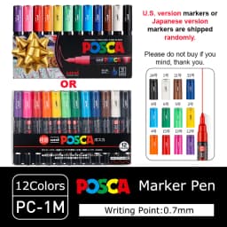 POSCA Permanent Marker or Multi-Function Carrying Case, Zippered Canvas Pen Holder for 72 Markers Lipsticks Organize Stationary