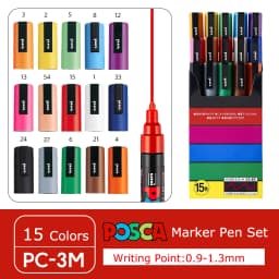 POSCA Permanent Marker or Multi-Function Carrying Case, Zippered Canvas Pen Holder for 72 Markers Lipsticks Organize Stationary