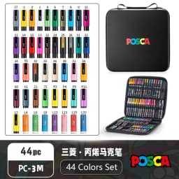 POSCA Permanent Marker or Multi-Function Carrying Case, Zippered Canvas Pen Holder for 72 Markers Lipsticks Organize Stationary
