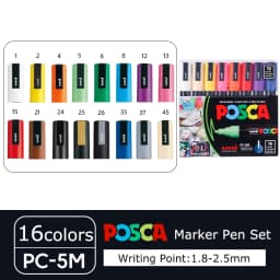 POSCA Permanent Marker or Multi-Function Carrying Case, Zippered Canvas Pen Holder for 72 Markers Lipsticks Organize Stationary