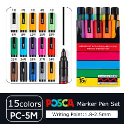 POSCA Permanent Marker or Multi-Function Carrying Case, Zippered Canvas Pen Holder for 72 Markers Lipsticks Organize Stationary