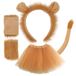 Lion Headband Tail Gloves Cosplay Kawaii Animal Ears Headdress Tie Halloween Party Wearings Adults Xmas Decor DIY Accessories