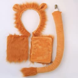 Lion Headband Tail Gloves Cosplay Kawaii Animal Ears Headdress Tie Halloween Party Wearings Adults Xmas Decor DIY Accessories