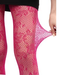 Trendy Women's Branches Patterned Colored Lace Fishnet Tights Y2K Branch with Leaves Pattern Red Fishnets Ladies Net Pantyhose