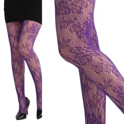 Trendy Women's Branches Patterned Colored Lace Fishnet Tights Y2K Branch with Leaves Pattern Red Fishnets Ladies Net Pantyhose