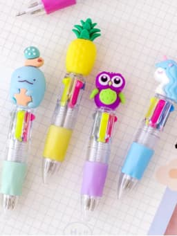 10/15/20Pcs/Lot Cute Cartoon 4 Color Mini Ballpoint Pen KawaiiUnicorn Flamingo Retractable Stationery Gift SchooOoffice Supplies