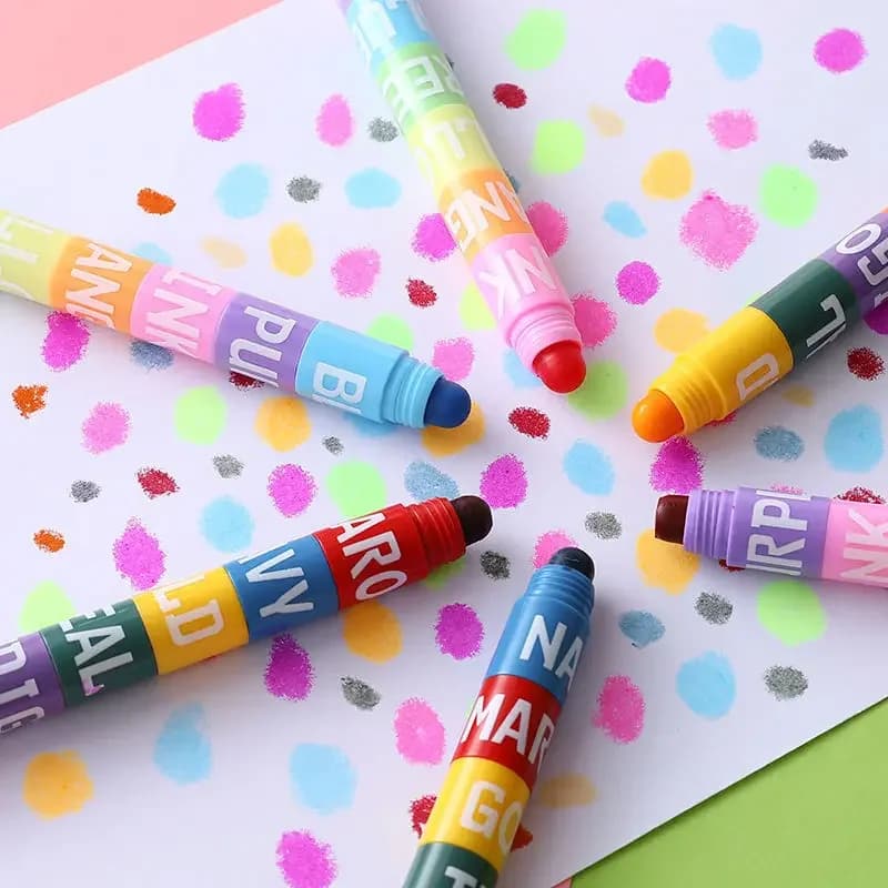 12/6 Colors Rainbow Mini Splicing Highlighter Markers Pen Pastel Gel Office School Stationery Painting Mark Art Supplies