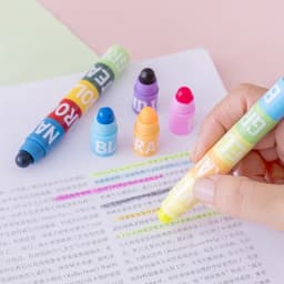12/6 Colors Rainbow Mini Splicing Highlighter Markers Pen Pastel Gel Office School Stationery Painting Mark Art Supplies