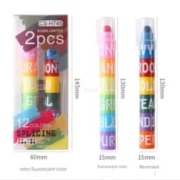 12/6 Colors Rainbow Mini Splicing Highlighter Markers Pen Pastel Gel Office School Stationery Painting Mark Art Supplies