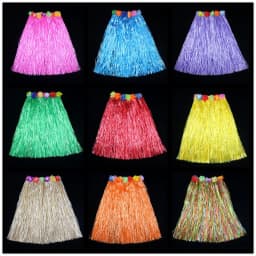 Ladies Women Hawaii Fancy Dress Grass Skirt Hula Hawaiian Full Charming 40CM
