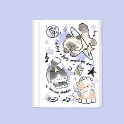 PU Leather Money Coin Purse Mini INS Style 3 Folds Credit Card Holoder Cute Kitten Dog Card Wallets for Girls Students Gift