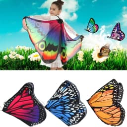 Colorful Butterfly Wings Shawl Poncho Scarf Ladies Fairy Cosplay Performance Accessories Shawl