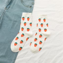 New Korean Women Socks Cute Fruit Cartoon Avocado Banana Watermelon Lemon Soft Cotton Funny Street Socks Christmas Gift Dropship