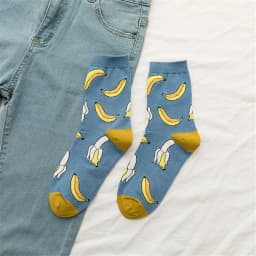 New Korean Women Socks Cute Fruit Cartoon Avocado Banana Watermelon Lemon Soft Cotton Funny Street Socks Christmas Gift Dropship