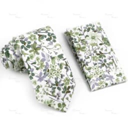 Novelty Floral Cotton Mens Casual Tie Set Fit Wedding Party Green Pink Blue Necktie Pocket Square Romantic Gravata Accessory