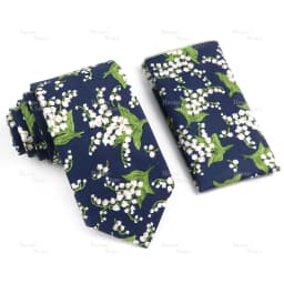 Novelty Floral Cotton Mens Casual Tie Set Fit Wedding Party Green Pink Blue Necktie Pocket Square Romantic Gravata Accessory