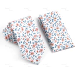 Novelty Floral Cotton Mens Casual Tie Set Fit Wedding Party Green Pink Blue Necktie Pocket Square Romantic Gravata Accessory