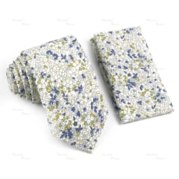 Novelty Floral Cotton Mens Casual Tie Set Fit Wedding Party Green Pink Blue Necktie Pocket Square Romantic Gravata Accessory