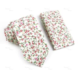 Novelty Floral Cotton Mens Casual Tie Set Fit Wedding Party Green Pink Blue Necktie Pocket Square Romantic Gravata Accessory