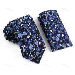 Novelty Floral Cotton Mens Casual Tie Set Fit Wedding Party Green Pink Blue Necktie Pocket Square Romantic Gravata Accessory