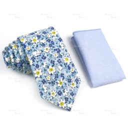 Novelty Floral Cotton Mens Casual Tie Set Fit Wedding Party Green Pink Blue Necktie Pocket Square Romantic Gravata Accessory