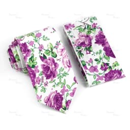 Novelty Floral Cotton Mens Casual Tie Set Fit Wedding Party Green Pink Blue Necktie Pocket Square Romantic Gravata Accessory