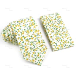 Novelty Floral Cotton Mens Casual Tie Set Fit Wedding Party Green Pink Blue Necktie Pocket Square Romantic Gravata Accessory