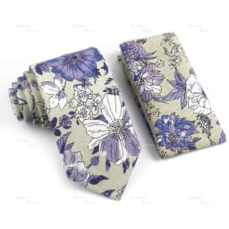 Novelty Floral Cotton Mens Casual Tie Set Fit Wedding Party Green Pink Blue Necktie Pocket Square Romantic Gravata Accessory