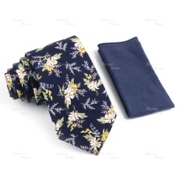 Novelty Floral Cotton Mens Casual Tie Set Fit Wedding Party Green Pink Blue Necktie Pocket Square Romantic Gravata Accessory