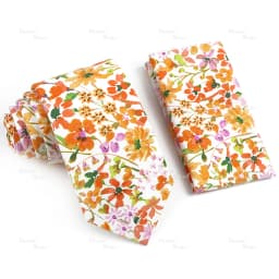 Novelty Floral Cotton Mens Casual Tie Set Fit Wedding Party Green Pink Blue Necktie Pocket Square Romantic Gravata Accessory