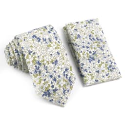 Novelty Floral Cotton Mens Casual Tie Set Fit Wedding Party Green Pink Blue Necktie Pocket Square Romantic Gravata Accessory