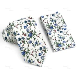 Novelty Floral Cotton Mens Casual Tie Set Fit Wedding Party Green Pink Blue Necktie Pocket Square Romantic Gravata Accessory