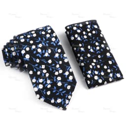 Novelty Floral Cotton Mens Casual Tie Set Fit Wedding Party Green Pink Blue Necktie Pocket Square Romantic Gravata Accessory