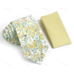 Novelty Floral Cotton Mens Casual Tie Set Fit Wedding Party Green Pink Blue Necktie Pocket Square Romantic Gravata Accessory