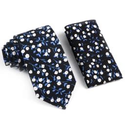 Novelty Floral Cotton Mens Casual Tie Set Fit Wedding Party Green Pink Blue Necktie Pocket Square Romantic Gravata Accessory