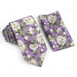 Novelty Floral Cotton Mens Casual Tie Set Fit Wedding Party Green Pink Blue Necktie Pocket Square Romantic Gravata Accessory