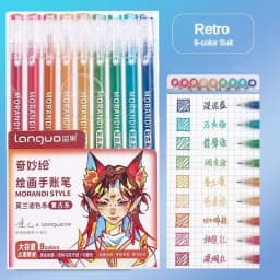 Languo 198/6 PCS Drawing Highlighter Morandi Gel Pen Diary Scrapbook Painting DIY Gel Pen Office School Supplies Stationery