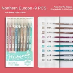 Languo 198/6 PCS Drawing Highlighter Morandi Gel Pen Diary Scrapbook Painting DIY Gel Pen Office School Supplies Stationery