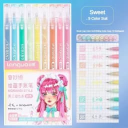 Languo 198/6 PCS Drawing Highlighter Morandi Gel Pen Diary Scrapbook Painting DIY Gel Pen Office School Supplies Stationery