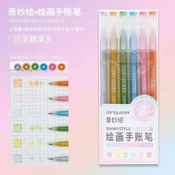 Languo 198/6 PCS Drawing Highlighter Morandi Gel Pen Diary Scrapbook Painting DIY Gel Pen Office School Supplies Stationery