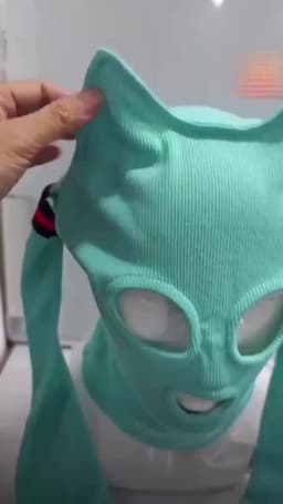 Funny Anime Cat Ear Knitted Face Mask Cosplay Cute Knitted Hats Halloween Party Costumes Accessory Funny Full Face Helmet
